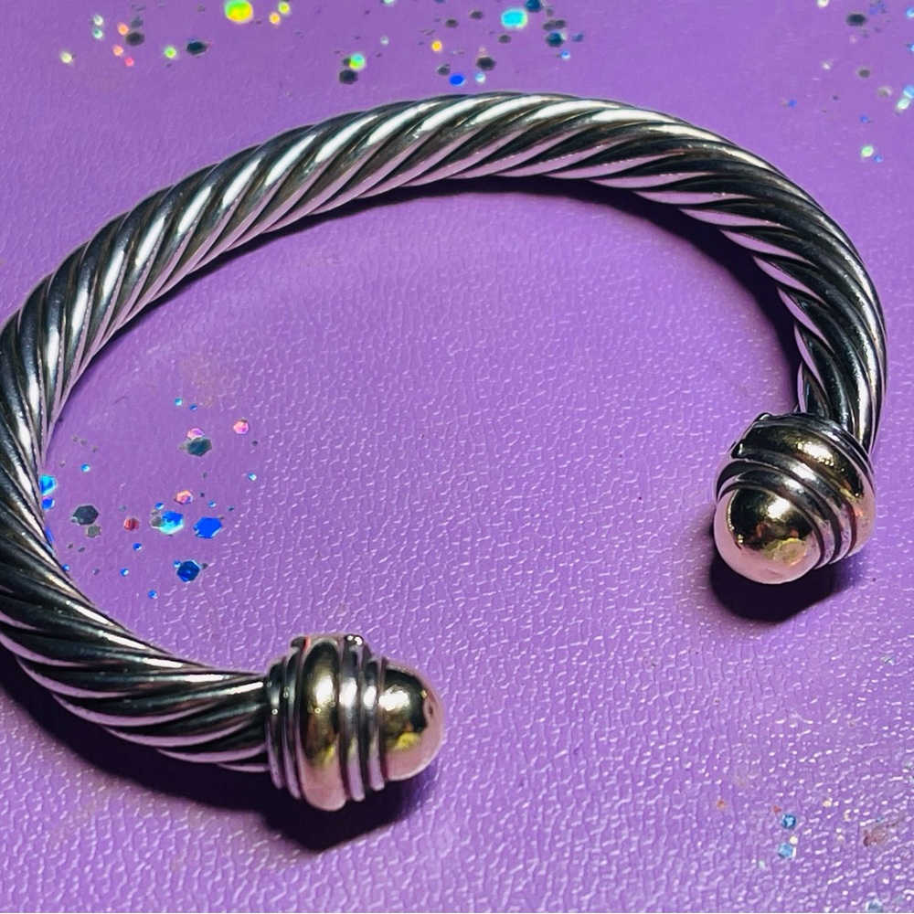 David Yurman Classic Gold & Silver  Cable bracelet is timeless 7mm - Picture 4 of 14